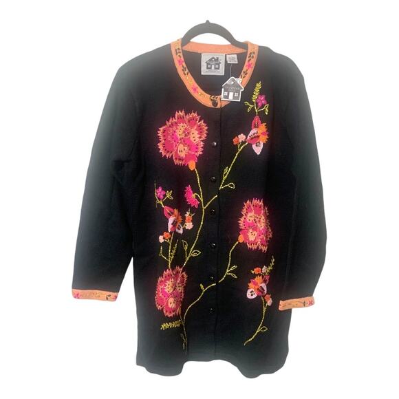 Storybook Knits SZ LG Vintage Embellished Longline Cardigan New With Tags - Picture 1 of 13